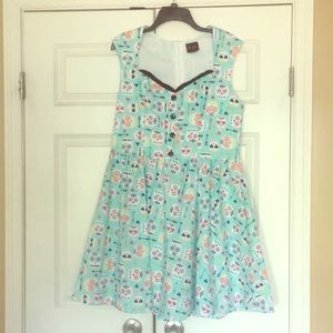 XL sugar skulls vintage style dress
